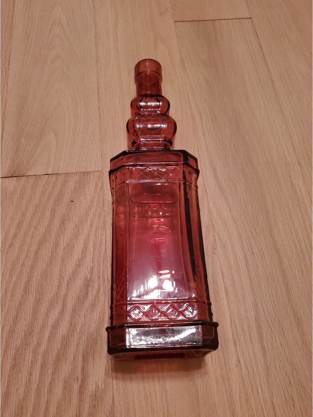 Vintage Pink Glass Decorative Bottle